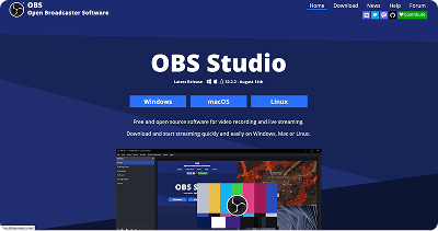 Screenshot of the OBS Studio official download page