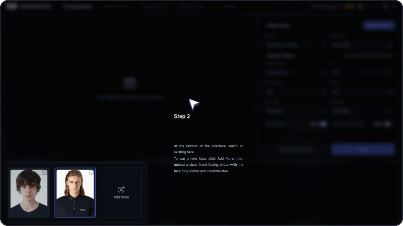 Swapface Stream tutorial step 2: select or upload a face image for face swap