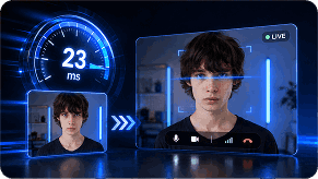 Swapface stream faceswap ultra-low latency live preview with 23ms indicator