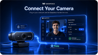 Swapface stream faceswap step: connect your webcam and camera source