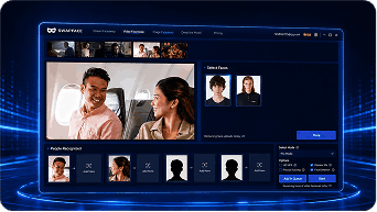 Swapface video faceswap step: select a recognized face or portrait model