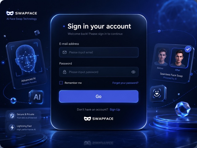 Swapface login page